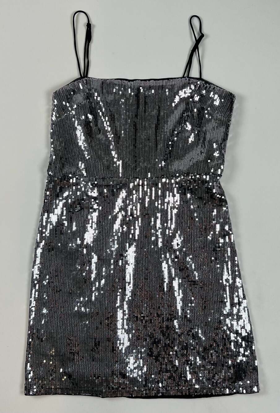 Urban Outfitters Silver Sequin Spaghetti Strap Mini Dress Size M